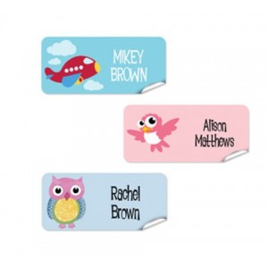 Rectangular name stickers
