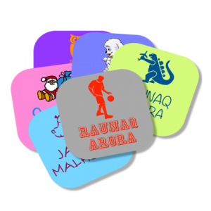 Square name stickers